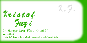kristof fuzi business card